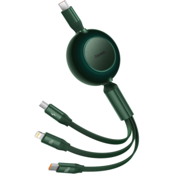 Baseus Bright Mirror 2 CAMJ010206, USB-C na Micro/Lighting/USB-C, PD 100W, 1.1m, zelený