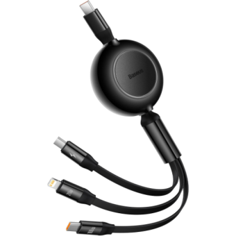 Baseus Bright Mirror 2 CAMJ010201, USB-C na Micro/Lighting/USB-C, PD 100W, 1.1m, čierny