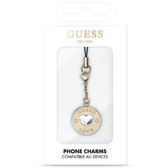 Guess pendant GUCPMHGLD Heart Diamond Charm with Rhinestones
