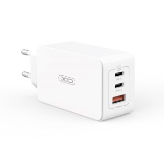 XO CE13, PD QC 3.0 65W, 1xUSB-A 2xUSB-C, sieťová nabíjačka, biela