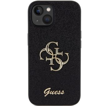 Guess PU Fixed Glitter 4G Metal Logo Apple iPhone 15 GUHCP15SHG4SGK Black
