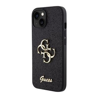 Guess PU Fixed Glitter 4G Metal Logo Apple iPhone 15 GUHCP15SHG4SGK Black