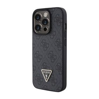 Guess PU 4G Strass Triangle Metal Logo Apple iPhone 15 Pro GUHCP15LP4TDPK Black