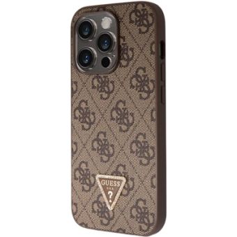 Guess PU 4G Strass Triangle Metal Logo Apple iPhone 15 Pro GUHCP15LP4TDPW Brown