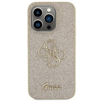 Guess PU Fixed Glitter 4G Metal Logo Apple iPhone 15 Pro GUHCP15LHG4SGD Gold