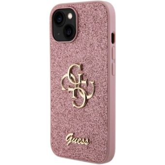 Guess PU Fixed Glitter 4G Metal Logo Apple iPhone 15 GUHCP15SHG4SGP Pink