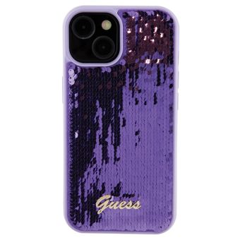 Guess Sequin Script Logo Apple iPhone 15 GUHCP15SPSFDGSU Purple