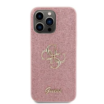 Guess PU Fixed Glitter 4G Metal Logo Apple iPhone 15 Pro Max GUHCP15XHG4SGP Pink