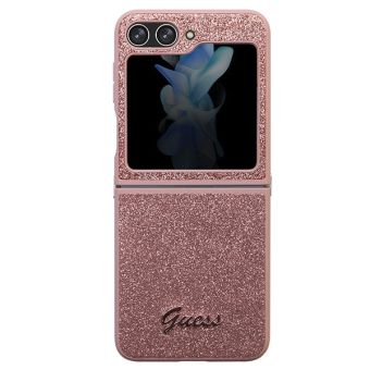 Guess PC/TPU Glitter Flakes Metal Logo Samsung Galaxy Z Flip5 5G F731 GUHCZF5HGGSHP Pink