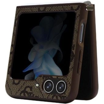 Guess 4G PU Leather Triangle Samsung Galaxy Z Flip5 5G F731 GUHCZF5P4TDPW Brown