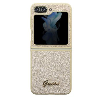 Guess PC/TPU Glitter Flakes Metal Logo Samsung Galaxy Z Flip5 5G F731 GUHCZF5HGGSHD Gold