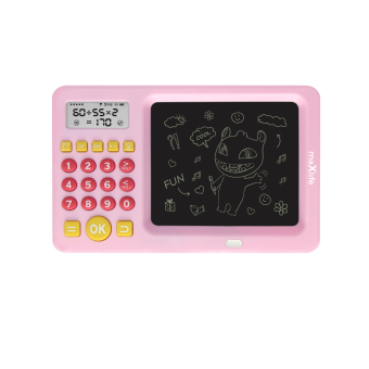 Maxlife MXWB-01, kids writing board with calculator, ružová