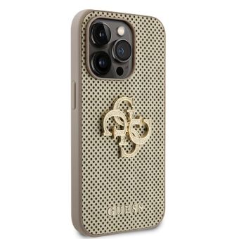 Guess PU Perforated 4G Glitter Metal Logo Apple iPhone 14 Pro Max GUHCP14XPSP4LGD Gold
