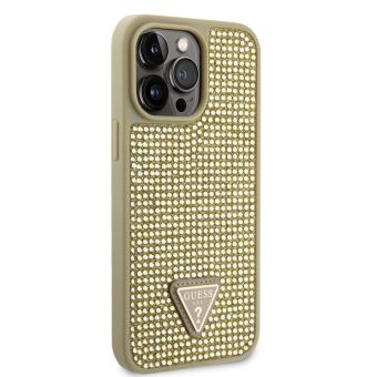 Guess Rhinestones Triangle Metal Logo Apple iPhone 15 Pro GUHCP15LHDGTPD Gold