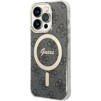 Guess IML 4G MagSafe Apple iPhone 15 Pro GUHMP15LH4STK Black