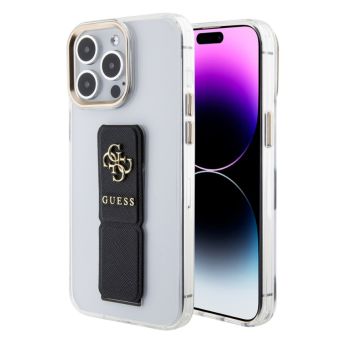 Guess PU Grip Stand 4G Metal Logo Apple iPhone 15 Pro GUHCP15LHGSSA4K Black