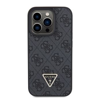 Guess PU 4G Strass Triangle Metal Logo + Crossbody Apple iPhone 15 Pro GUHCP15LP4TDSCPK Black