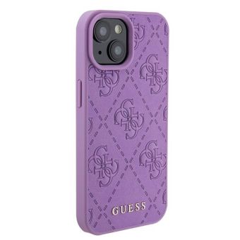 Plastové puzdro Guess na Apple iPhone 15 GUHCP15SP4EPMU 4G Stamped fialové