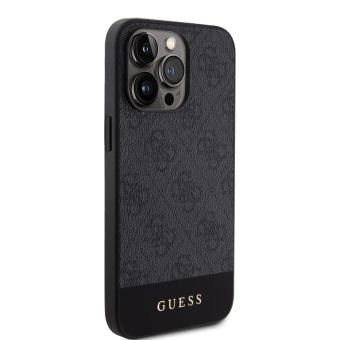 Guess PU 4G Stripe MagSafe Apple iPhone 15 Pro GUHMP15LG4GLGR Black