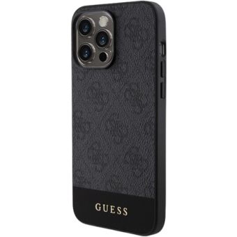 Guess PU 4G Stripe MagSafe Apple iPhone 15 Pro GUHMP15LG4GLGR Black