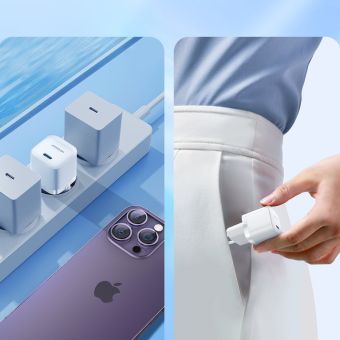Joyroom Mini JR-TCF02, 20W PD + kábel USB-C na Lightning, biela