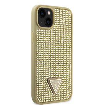 Guess Rhinestones Triangle Metal Logo Apple iPhone 15 GUHCP15SHDGTPD Gold