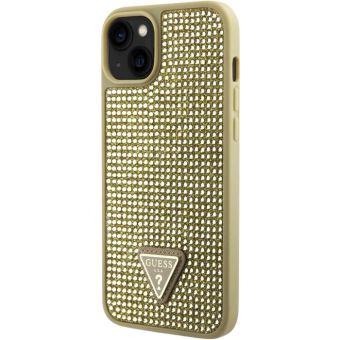 Guess Rhinestones Triangle Metal Logo Apple iPhone 15 GUHCP15SHDGTPD Gold