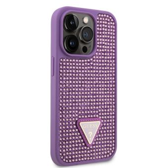 Guess Rhinestones Triangle Metal Logo Apple iPhone 15 Pro GUHCP15LHDGTPU Purple