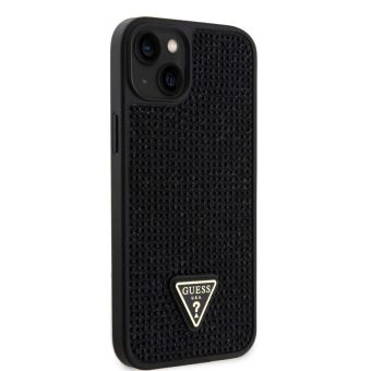 Guess Rhinestones Triangle Metal Logo Apple iPhone 15 GUHCP15SHDGTPK Black
