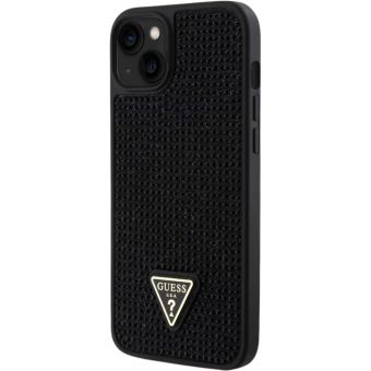 Guess Rhinestones Triangle Metal Logo Apple iPhone 15 GUHCP15SHDGTPK Black