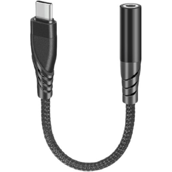 Sturdo USB-C/3.5mm Jack, opletený čierny