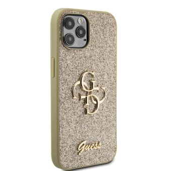 Guess PU Fixed Glitter 4G Metal Logo Apple iPhone 12/12 Pro GUHCP12MHG4SGD Gold