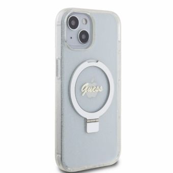 Guess IML Ring Stand Glitter MagSafe Apple iPhone 15 GUHMP15SHRSGSD Transparent