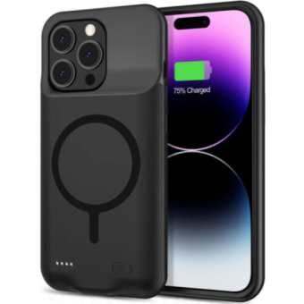 Puzdro s integrovanou batériou na Apple iPhone 15 Pro Max Tech-protect Power MagSafe 8500 mAh čierne