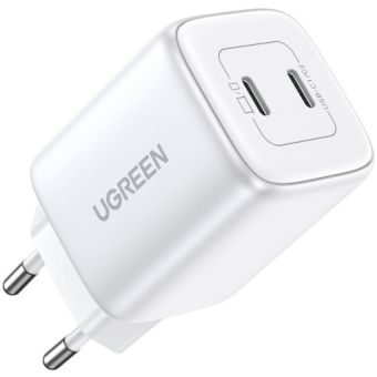 Sieťová nabíjačka Ugreen CD294, GaN, 2x USB-C, 45W QC PD, biela
