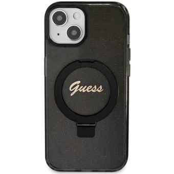 Guess IML Ring Stand Glitter MagSafe Apple iPhone 15 GUHMP15SHRSGSK Black