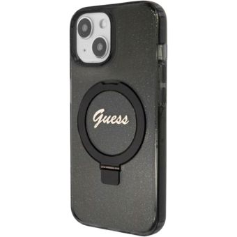 Guess IML Ring Stand Glitter MagSafe Apple iPhone 15 GUHMP15SHRSGSK Black