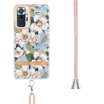 Silikónové puzdro na Xiaomi Redmi Note 10 Pro/Note 10 Pro Max Flower TPU (so šnúrkou) zelené