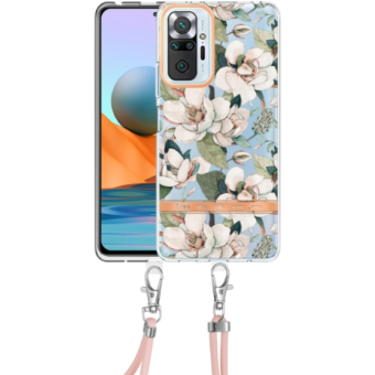 Silikónové puzdro na Xiaomi Redmi Note 10 Pro/Note 10 Pro Max Flower TPU (so šnúrkou) zelené