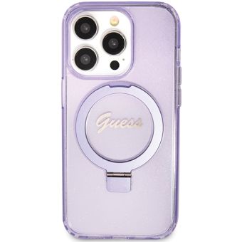 Guess IML Ring Stand Glitter MagSafe Apple iPhone 15 Pro Max GUHMP15XHRSGSU Purple