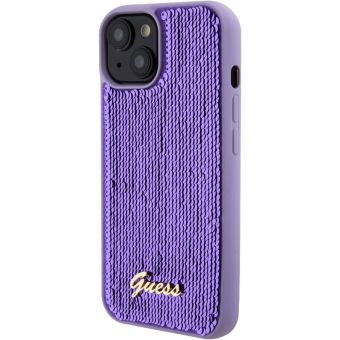 Guess Sequin Script Logo Apple iPhone 15 Plus GUHCP15MPSFDGSU Purple