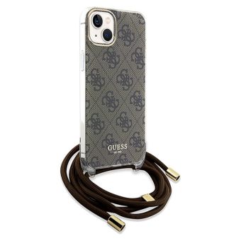 Guess IML 4G Printed Crossbody Apple iPhone 15 GUHCP15SHC4SEW Brown