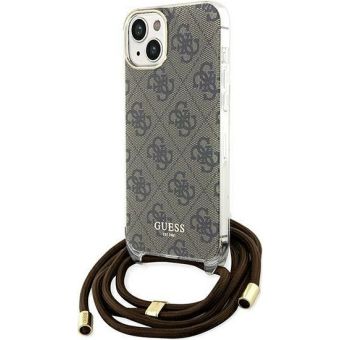 Guess IML 4G Printed Crossbody Apple iPhone 15 GUHCP15SHC4SEW Brown
