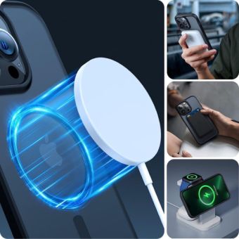 Silikónové puzdro na Apple iPhone 15 Pro Tech-Protect MagMat Silicone MagSafe matte titanium