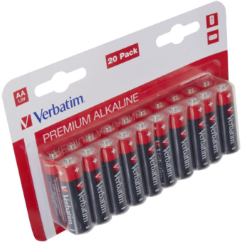 Verbatim LR6, Alkalické AA batérie, 20ks/pack