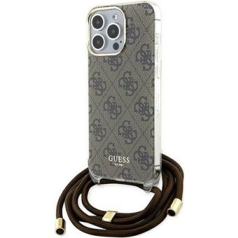 Guess IML 4G Printed Crossbody Apple iPhone 15 Pro GUHCP15LH4SEW Brown