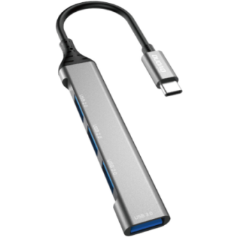 Dudao HUB 4v1 A16T, 4x USB-A, 6.3cm, sivý