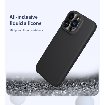 Silikónové puzdro na Apple iPhone 15 Pro Max Nillkin LensWing Magnetic zelené