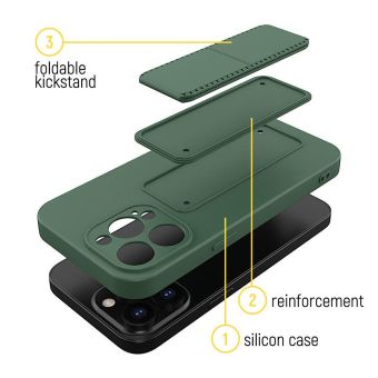 Silikónové puzdro na Samsung Galaxy A12 A125/M12 M127 Wozinsky Kickstand čierne