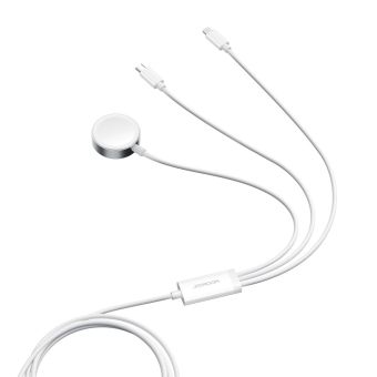 Joyrrom S-IW008 3v1, USB-A/iWatch,,Lightning,,USB-C, 1.2m, biela